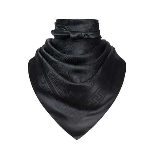 Image of 35 inch Men's Large Square Jacquard Scarf - Cowboy Wild Rugged Style, With Gift Packed