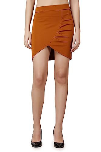 Image of POPWINGS Casual Shimmer Solid Sarong Mini Skirt for Women | Summer Skirt for Women | Mini Skirt for Women
