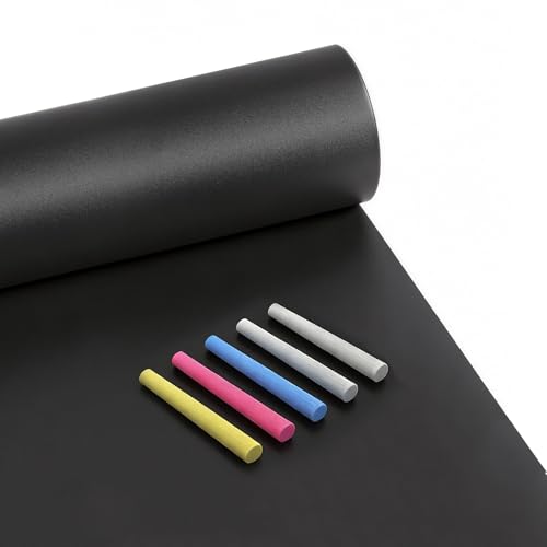 Extra Large Chalkboard Paper Roll Peel and Stick Chalk Board Wallpaper(+5 Chalks) Chalk Paint Contact Paper Blackboard