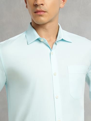 Image of Thomas Scott Men's Regular Fit Formal Shirt | 100% Cotton Long Sleeve | Spread Collar Abstract Printed Shirt for Men (Available in Plus Size)