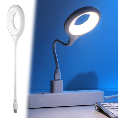 Voice Control USB Reading Light – 360° Flexible Gooseneck Desk Lamp with 3-Color Dimmable Lighting, Smart Voice Activated Night Light for Bedroom, Office & Study