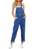 Roskiky Lässige Stretch Denim Latzhose für Damen, Jeans Overalls mit Taschen Cody Blue XL