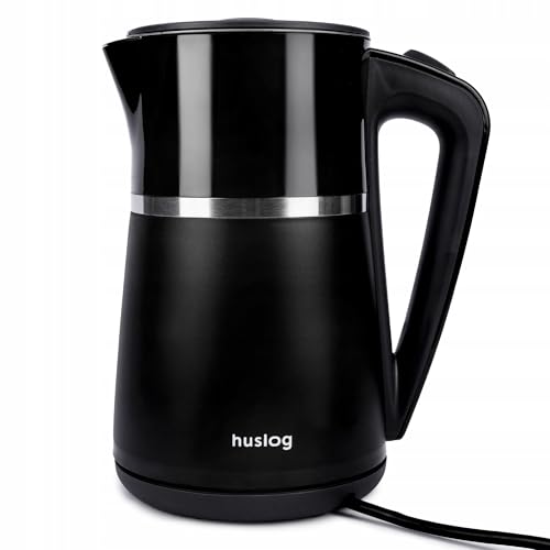 Huslog Elektrischer Wasserkocher mit einem Fassungsvermögen 1,7 L, 2200W, Schwarz
