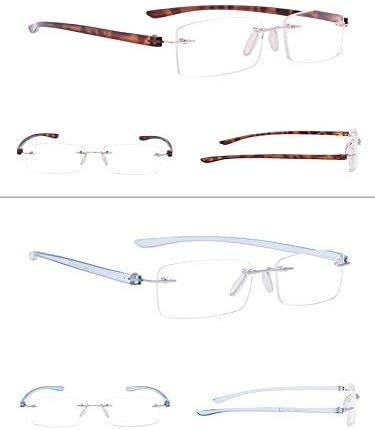 Miniatura 6 de Paquete de 7 lentes de lectura sin montura con lentes pequeños a la moda para hombres y mujeres, Mezcla de 7 pares