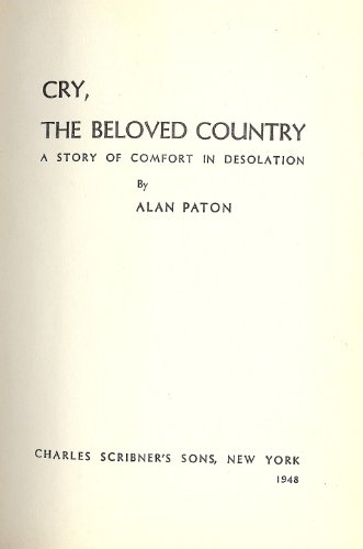 Cry, the Beloved Country B0089MR1SK Book Cover