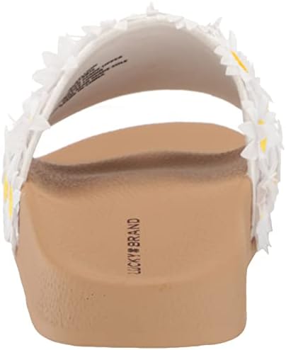 Lucky Brand Women's Gellion Daisy Slide Sandal, White, 6 | Image 2