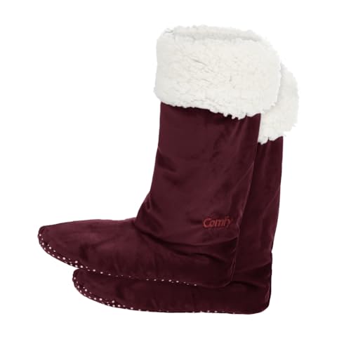 Image of THE COMFY For Your Feet - Soft Sherpa-Lined Slipper Socks As Seen On Shark Tank, Double Layered Non-Skid Sock With Grippers