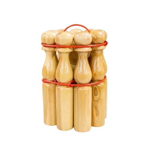 GICO Jeu de quilles Bowling en Bois pour Enfants et Adultes– Fabriqué en Europe – Hauteur 24...