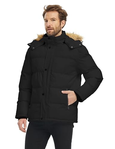 wantdo Men's Hooded Winter Coat Waterproof Puffer Jacket Warmth Winter Jacket3