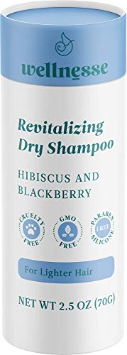 Wellnesse: Revitalizing Dry Shampoo - Volumizing Powder - For All Hair Types - 2.5 oz - Hibiscus and Blackberry - Daily pH Balance & Hair Growth Support - Cruelty-Free, Non-GMO, No Parabens