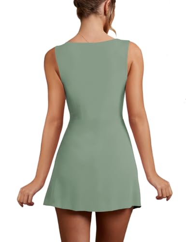Image of Women's Sexy Sleeveless Square Neck Bodycon Ruched Split Party Club Mini Tank Short Dress