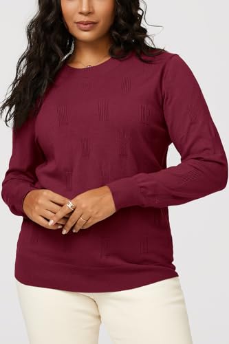 Image of Arach&Cloz Women's Soft Knit Sweater Fall Dressy Casual Pullover Tops