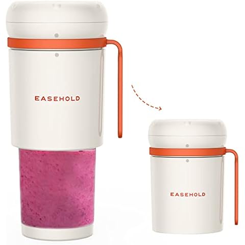 EASEHOLD Foldable Mini Blender, Portable Travel Blender Bottle Juicer Maker for Smoothies and Shakes with 4 Blades, Magnetic Rechargeable,10.5oz for Gym Camping Home Cover