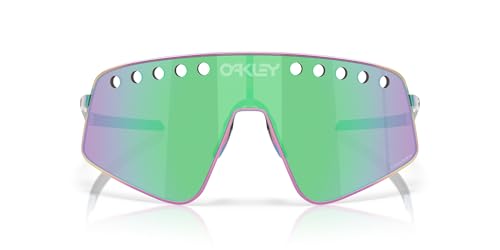 Oakley OO6025 Sutro TI Sweep Rectangular Sunglasses, Polished Oil Slick/Prizm Road Jade, 38 mm