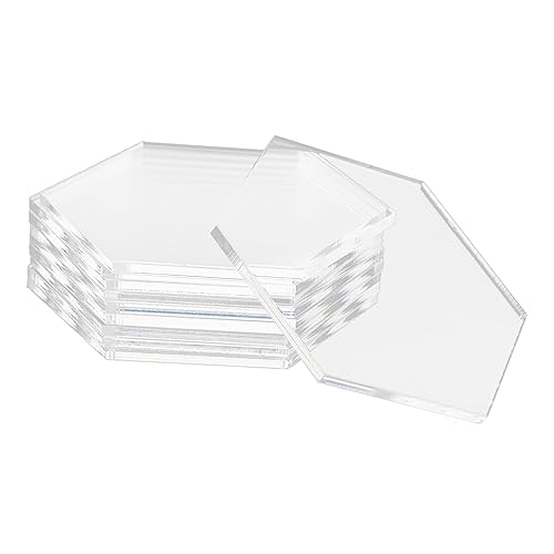 OUNONA DIY Acrylic Sheets 10 Hexagonal Boards for Boys and Girls Art Lovers Easy to Clean Your Creations