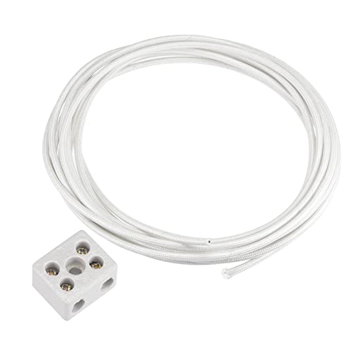 MECCANIXITY Insulation High-Temperature Porcelain Ceramic Terminal Block AC 380V 30A with Wire 2 Sets