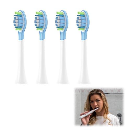 LONZIKP 4 Piezas Cabezas de Cepillo de Dientes Compatibles con Cepillo de Dientes Eléctrico, Cabezas de Cepillo Precision Clean (Blanco)