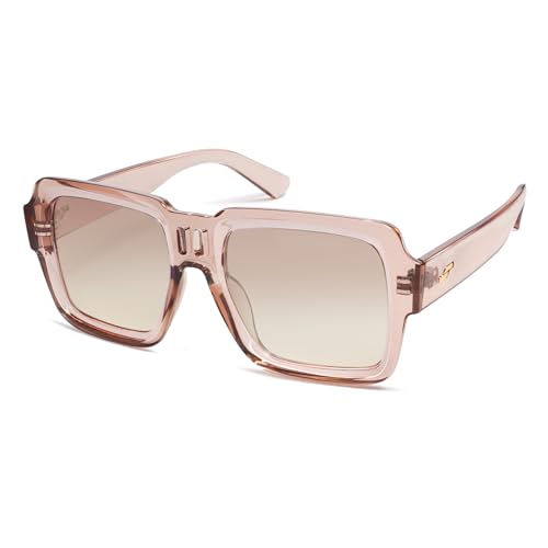 SOJOS Retro Square Polarized Sunglasses for Women Men Trendy Large Frame Sun Glasses Designer Inspired Shades SJ23203