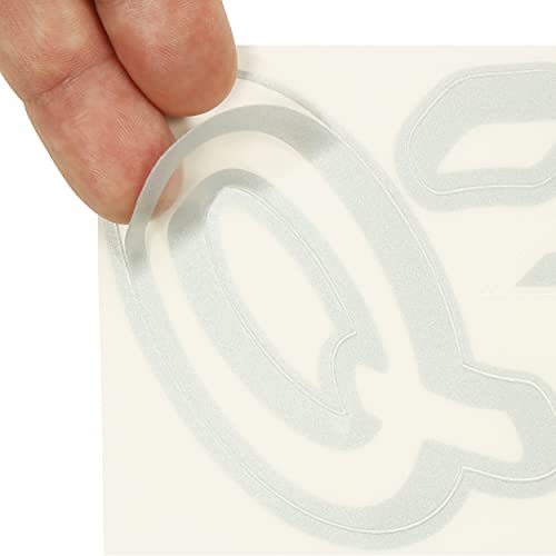 Image of STIFFIE Whipline Solid Transparent Clear /Metallic Silver 3 inch Alpha-Numeric Registration Identification Numbers Stickers Decals for Boats & Personal Watercraft