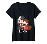 Womens Disney Gravity Falls Dipper and Mabel Pines V-Neck T-Shirt