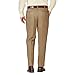 Haggar mens Work to Weekend No Iron Twill Pleat Front - Regular and Big & Tall Sizes dress pants, British Khaki, 40W x 29L US