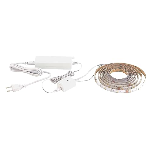 Eglo connect LED Striscia 3m STRIPE-C, striscia luminosa Smart Home, banda RGB autoadesiva e tagliabile, materiale: plastica, colore: bianco, dimmerabile, tonalità di bianco e colori regolabili