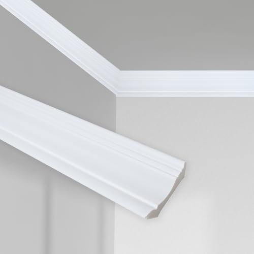 Hungbak 6 Pack Ceiling Crown Molding Trim for Home Decor 56.7 Long x 3.6 Face