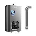 GEN II Ranein Natural Gas Tankless Water Heater Max 4.3 GPM, 100,000 BTU Indoor On Demand Instant Hot Water Heater with LED Temperature Control Panel