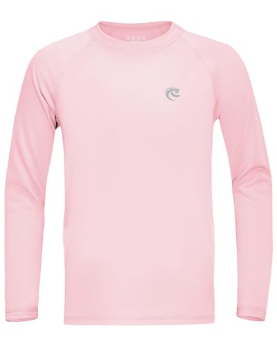 Kids Boys Fishing Sun Shirts, Outdoor Long Sleeve Lightweight UPF 50+ Running Rash Guard Shirt