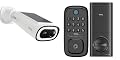TCL Fingerprint Smart Lock D1 TCL Smart Lock D1 Keyless Entry Front Smart Door Lock + 2K Solar Security Camera Wireless Outdoor Built-in LED Light