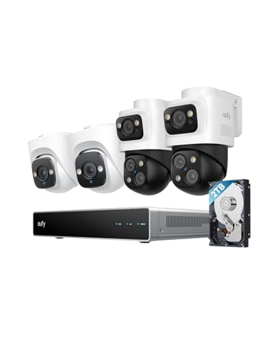 Image of eufy PoE NVR Security Camera System S4, Power Over Ethernet, Wired, 24 /7 Recording,Up to 16CH, 2TB HDD, 2 Bullet-PTZ Cams, 2 Turret Cams, 360 PTZ, AI Auto Framing & Tracking, Smart Video Search