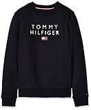 Tommy Hilfiger Jungen MSW Tommy Flag Crewneck Sweatshirt, Desert Sky, 7 Jahre