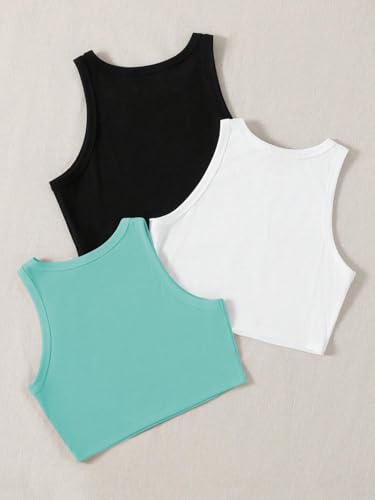 Image of Tops for Women Crop Top for Women's Tank Activewear Tee Sports Western Casual Cotton Camisole Pack of 3 Combo