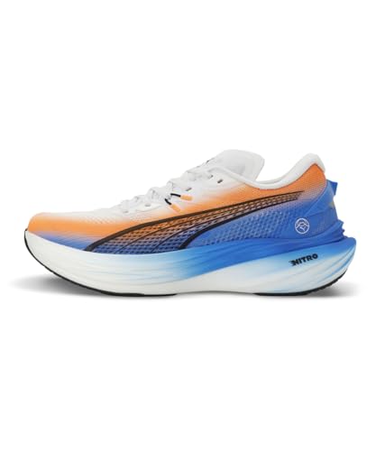 Image of PUMA | Deviate Nitro 3 Ekiden Men's Running Shoes | White-Heat Fire-Black | 8UK