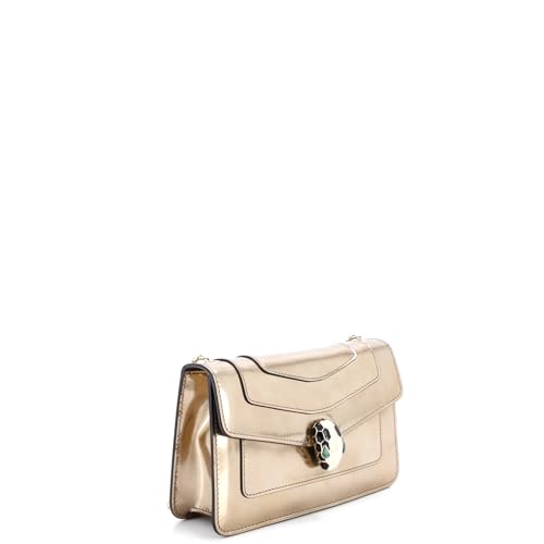 Pre-Loved Serpenti Forever Shoulder Bag Metallic Leather Small, Metallic2