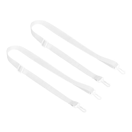 Image of PATIKIL 125cm x 2cm Replacement Shoulder Strap, 2 Pack Adjustable Swivel Clips Hook Buckle Slide Crossbody Bag Belt for Water Bottle Carrier Sling Bag, White