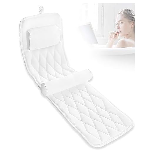 Bathtub Pillow, Bath Pillow, SPA Bath tub Pillow mat for Headrest, Neck Shoulder Support, 4D Air Mesh Breathable Bath Pillow for Women & Men, with 6 Powerful Suction Cups (05)