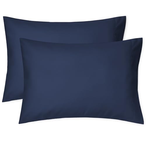 Image of EXQ Home Toddler Pillowcases 13x18 Travel Pillow Case Set of 2, Small Pillow Case Fits Baby Pillow Sized 12x16, 13x18, Kids Pillowcases 2 Pack Machine Washable with Envelope Closure (Dark Navy)