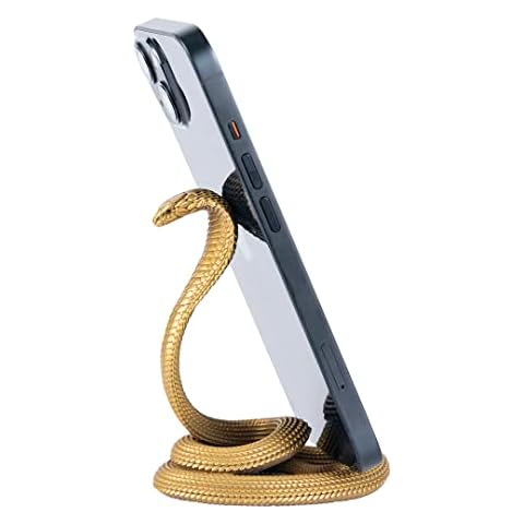 COPPERTIST.WU Mobile phone bracket, brass cobra bracket, desktop mobile phone bracket, creative desktop decoration, interesting furniture, mobile phone tablet accessories Cover