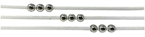 Faux Leather Choker 3 Layer Choker with Silver Beads2