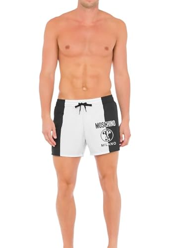 Costume homme Moschino noir et blanc imprimé logo chic