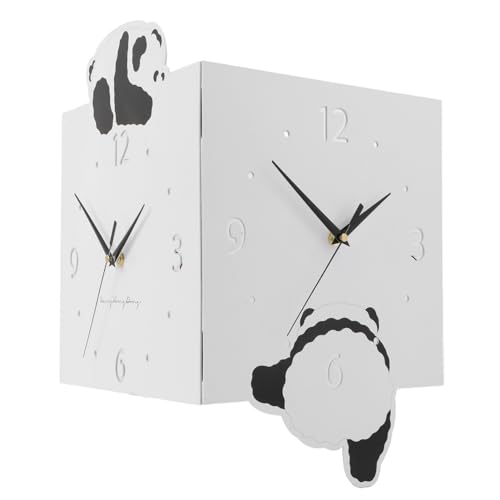 Horloge murale d'angle double face silencieuse en métal 26x32