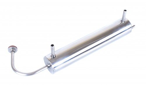 AlcoFermBrew Distillatore di Acciaio Inossidabile 25cm - Graham + 1 Metro di Silicone - Distillatore di Vetro | Serpentina condensatore