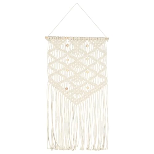 vidaXL - Handmade Macrame Wall Hanger, Cream Color - 100% Co