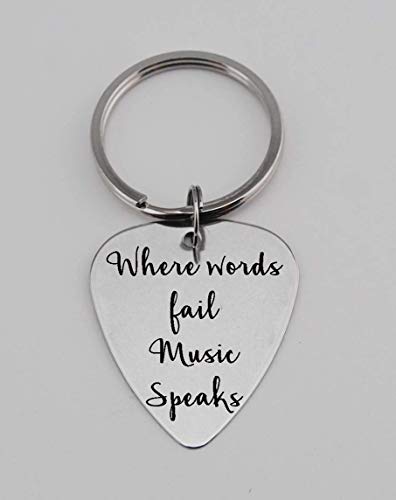 Personalized Guitar Pick,Where Words Fail Music Speaks, Music Lover, Guitarist