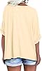 UNCLECAT Women's V Neck Oversized T-Shirts Summer Short Sleeve Shirts Loose Casual Tops Tee, Cream, XXL #1