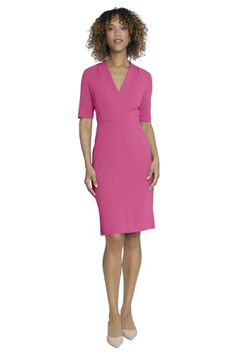 Image of Maggy London Women's Versatile V-Neck Elbow Sleeve Knee-Length Dress | Business Casual Dresses for Women