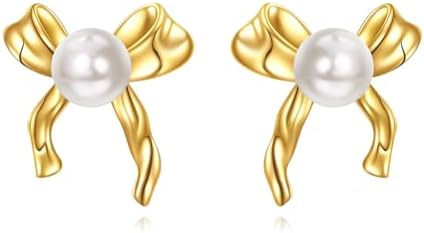 14K Gold Freshwater Pearl Earrings, Solid Gold Dangle Drop 8mm Pearl Earrings, Jewelry Gift for Women and Girls.