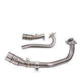 Moto Silencieux collecteur Pot D'échappement Moto Pour XMAX 300 Pour XMAX300 Silencieux Avant Tuyau Liaison Intermédiaire(Silver2)