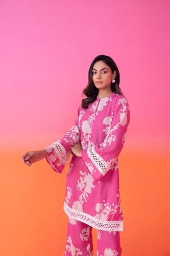 Image of LookMark Women's Cotton Blend Floral Printed Kurta With Palazzo & Dupatta Suitable for Every Indian Occasion